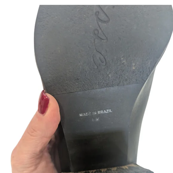 Sculptural Heel Black Leather Mules | Matisse Evie | Modern Minimalist Size 8M - Picture 8 of 9